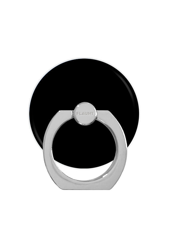 Black Patent Adhesive Phone Ring Stand