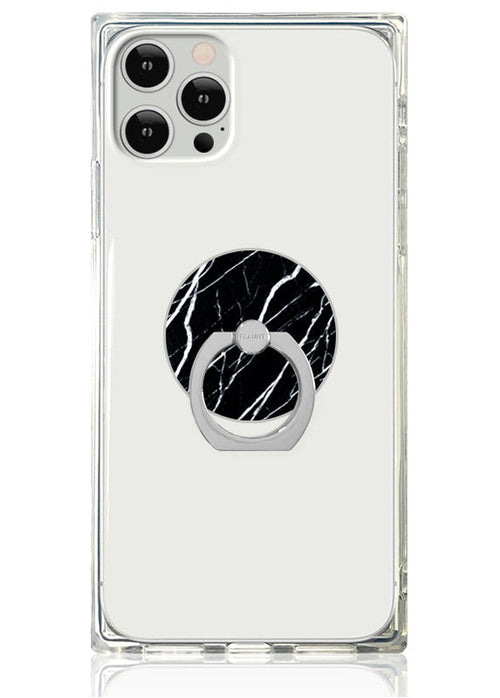 Black Marble Adhesive Phone Ring Stand