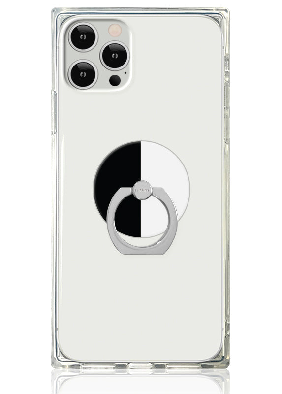 Black and White Colorblock Adhesive Phone Ring Stand