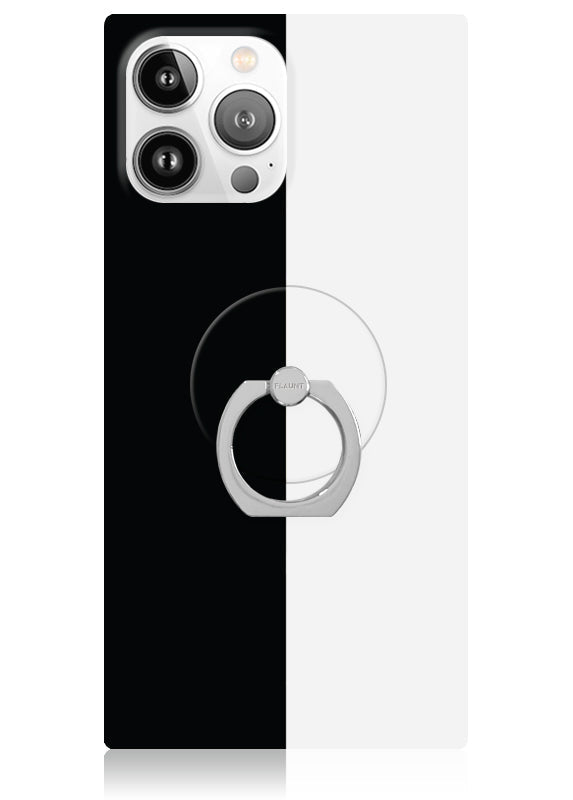 Black and White Colorblock Adhesive Phone Ring Stand