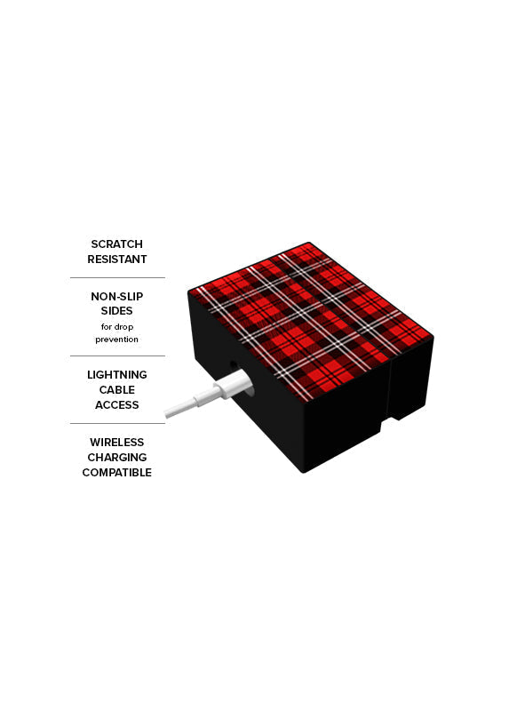 SQUARE® Red Plaid AirPods Case