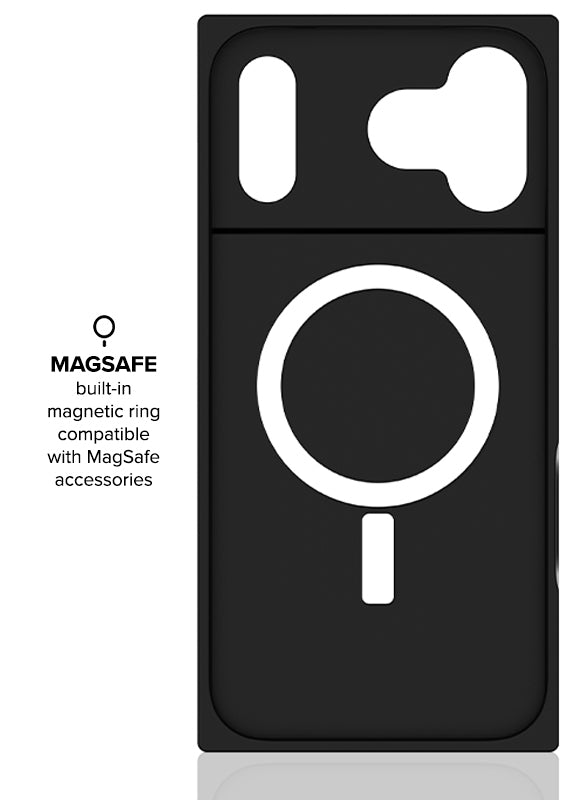 SQUARE® Black Crocodile Faux Leather iPhone Case