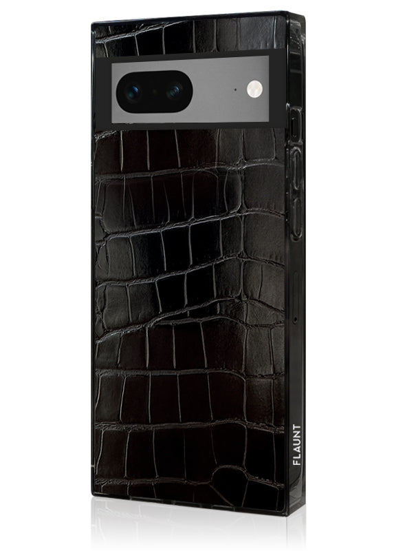 SQUARE® Black Crocodile Faux Leather Pixel Case