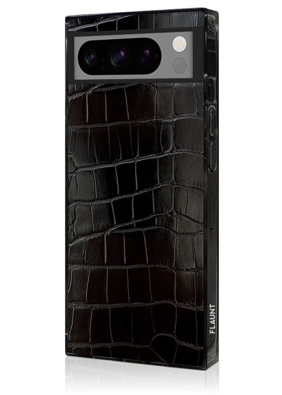SQUARE® Black Crocodile Faux Leather Pixel Case