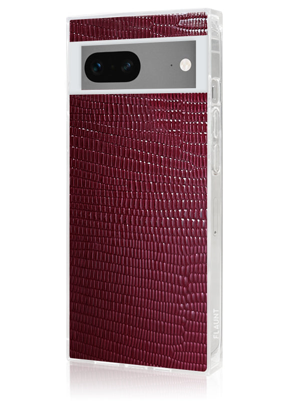 SQUARE® Burgundy Lizard Faux Leather Pixel Case