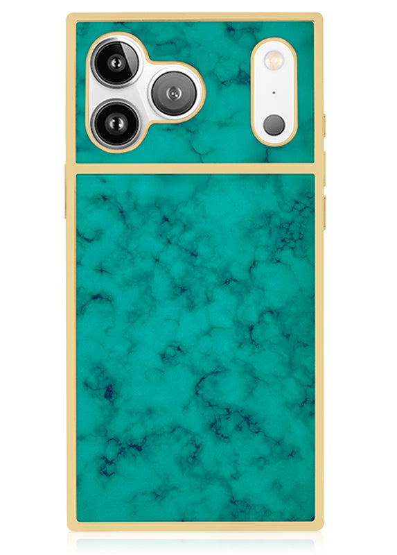 Elite Collection - SQUARE® Gilded Turquoise iPhone Case