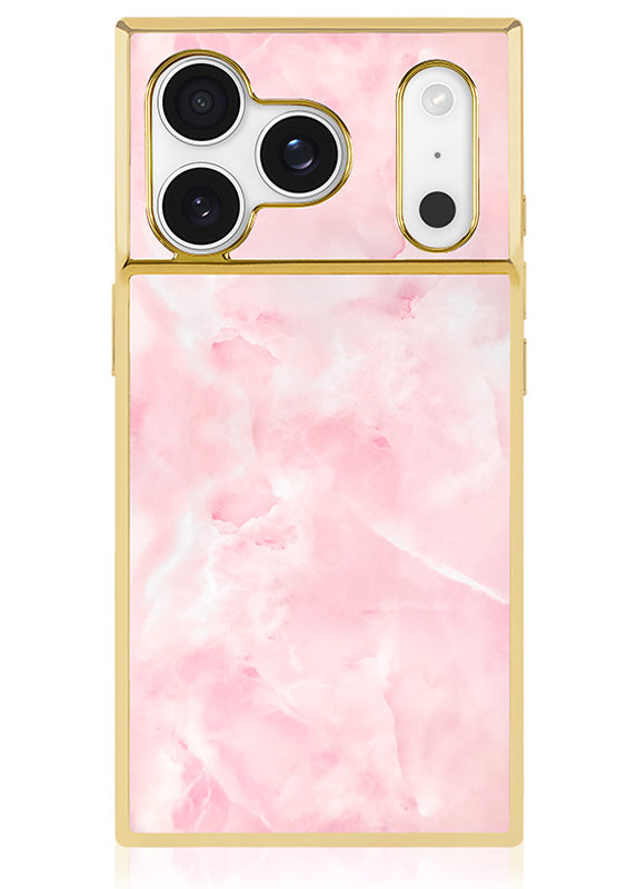 Elite Collection - SQUARE® Gilded Faux Rose Quartz iPhone Case