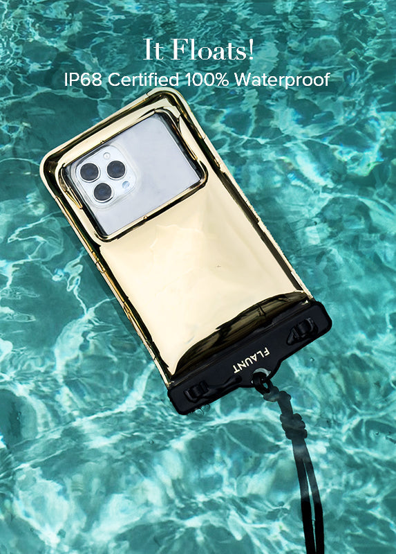 Gold Metallic Waterproof Phone Pouch