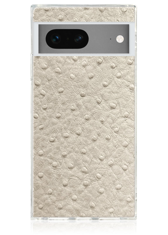 SQUARE® Ivory Ostrich Faux Leather Pixel Case