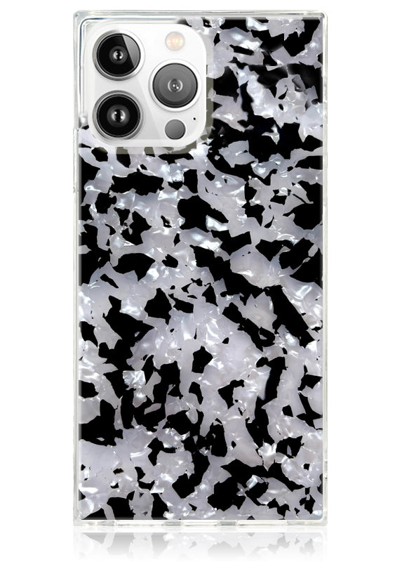 SQUARE® Black & White Tortoise Shell iPhone Case