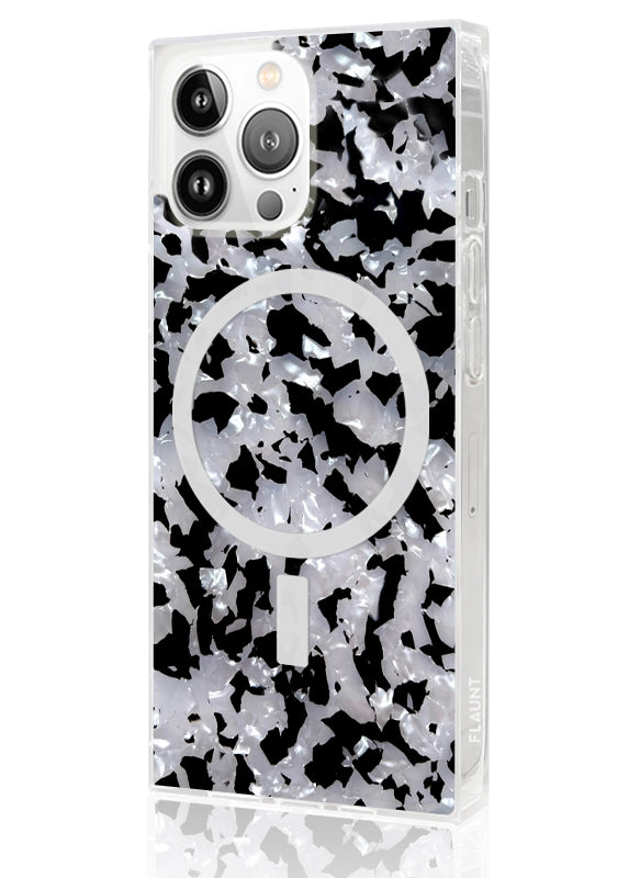 SQUARE® Black & White Tortoise Shell iPhone Case