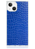 SQUARE® Blue Crocodile Faux Leather iPhone Case