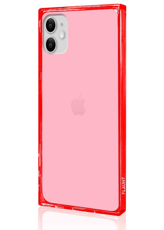 SQUARE® Clear Neon Pink iPhone Case