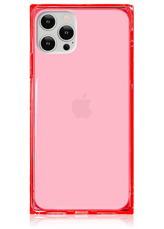 SQUARE® Clear Neon Pink iPhone Case