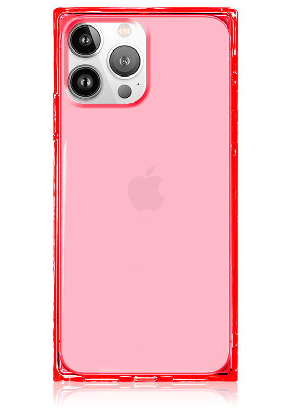 SQUARE® Clear Neon Pink iPhone Case