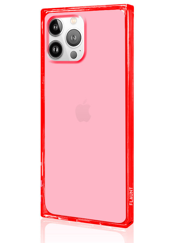 SQUARE® Clear Neon Pink iPhone Case