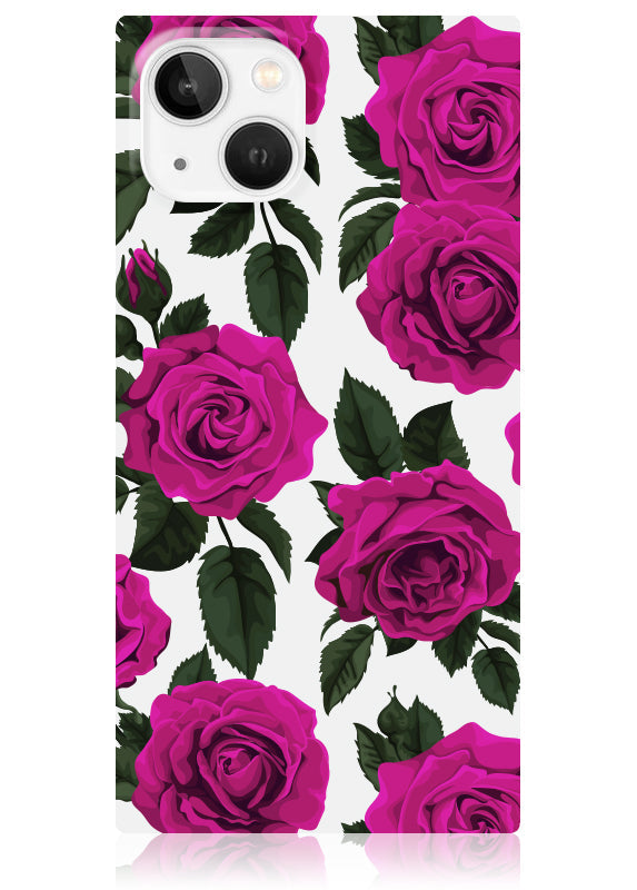 SQUARE® Fuchsia Rose Print iPhone Case