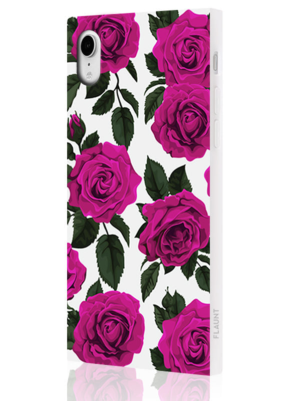 SQUARE® Fuchsia Rose Print iPhone Case