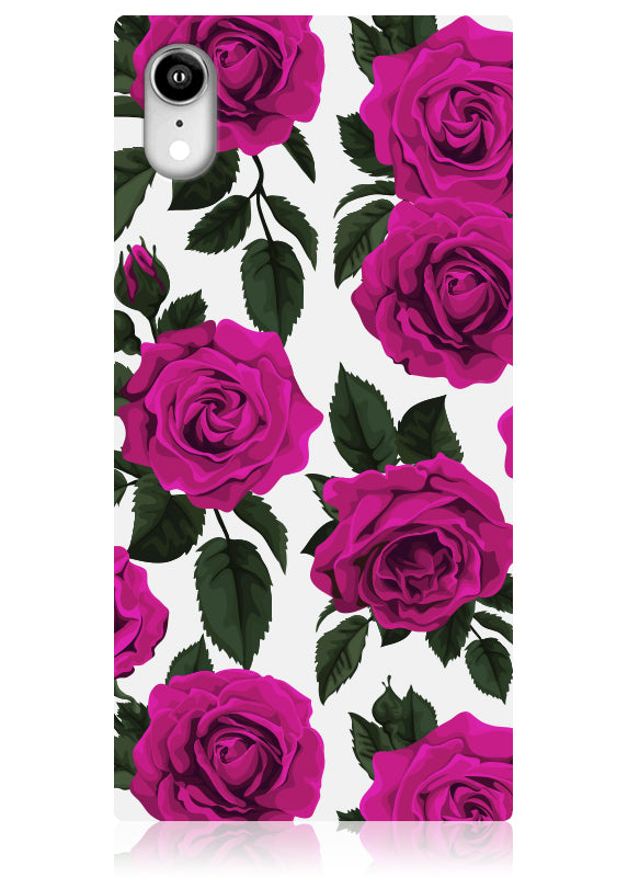 SQUARE® Fuchsia Rose Print iPhone Case
