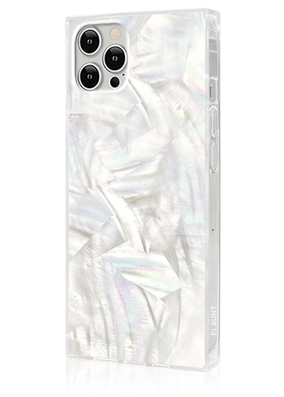 SQUARE® Geo White Mother of Pearl iPhone Case