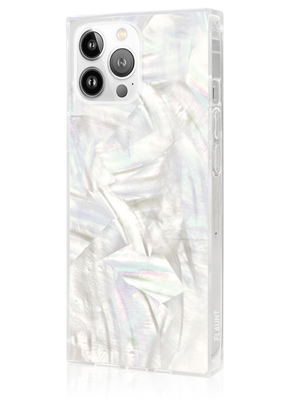 SQUARE® Geo White Mother of Pearl iPhone Case