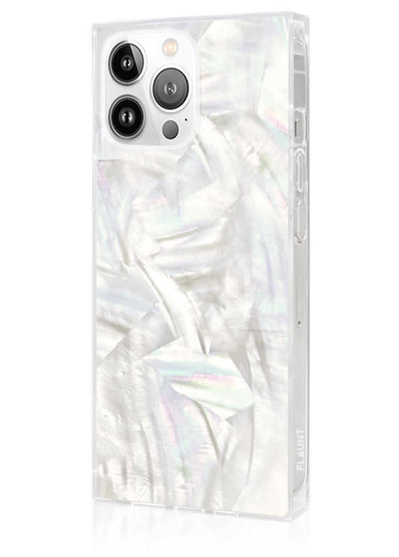 SQUARE® Geo White Mother of Pearl iPhone Case