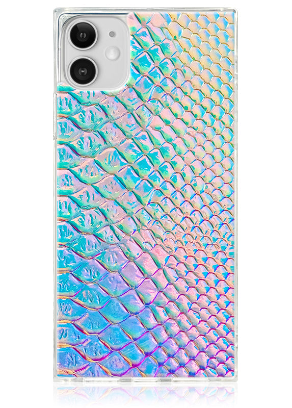 SQUARE® Iridescent Crocodile Faux Leather iPhone Case