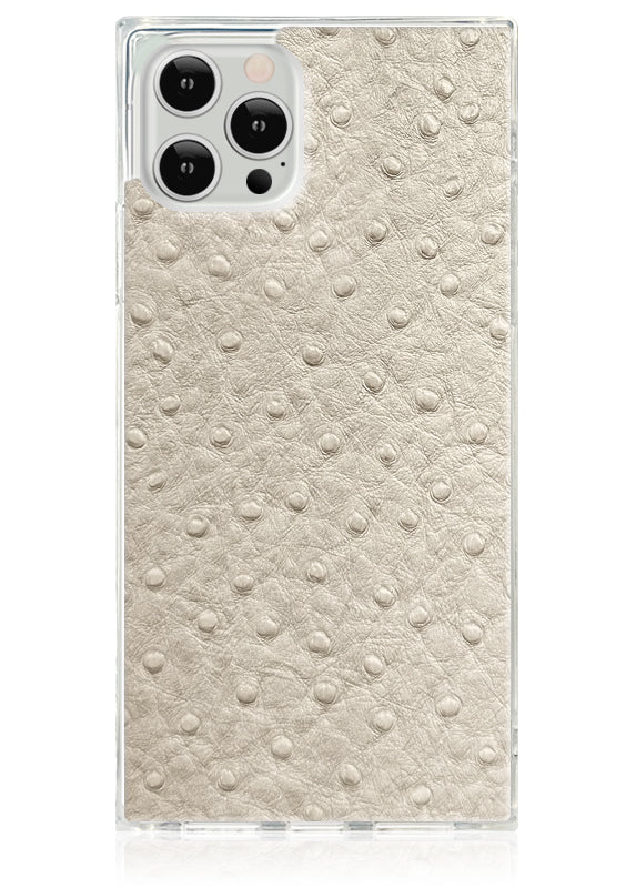 SQUARE® Ivory Ostrich Faux Leather iPhone Case