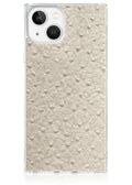 SQUARE® Ivory Ostrich Faux Leather iPhone Case