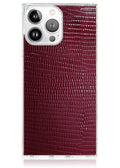 SQUARE® Burgundy Lizard Faux Leather iPhone Case