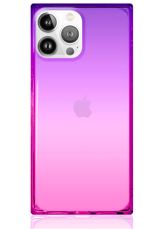 SQUARE® Pink Purple Clear Ombre iPhone Case