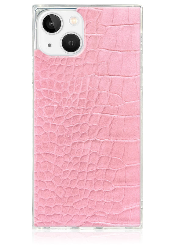 SQUARE® Pink Crocodile Faux Leather iPhone Case