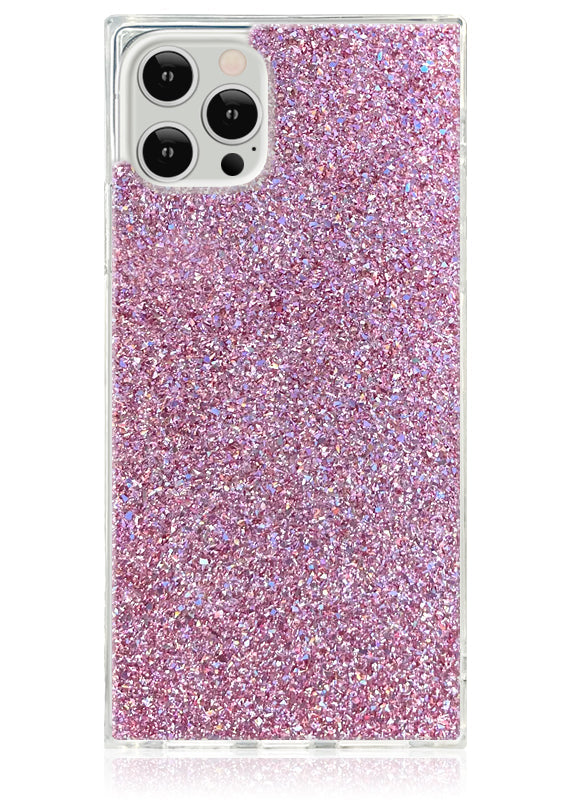 SQUARE® Pink Glitter iPhone Case