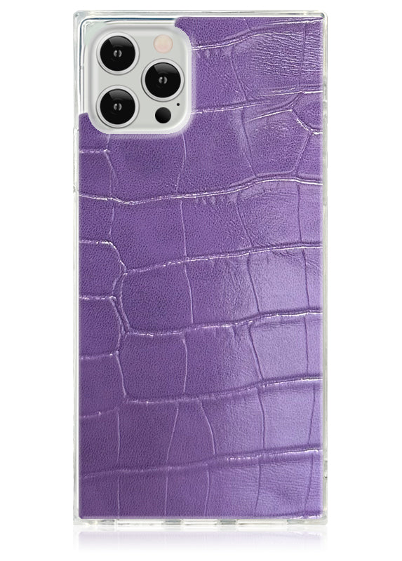 SQUARE® Purple Crocodile Faux Leather iPhone Case