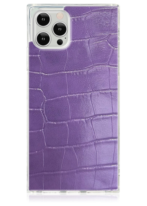 SQUARE® Purple Crocodile Faux Leather iPhone Case