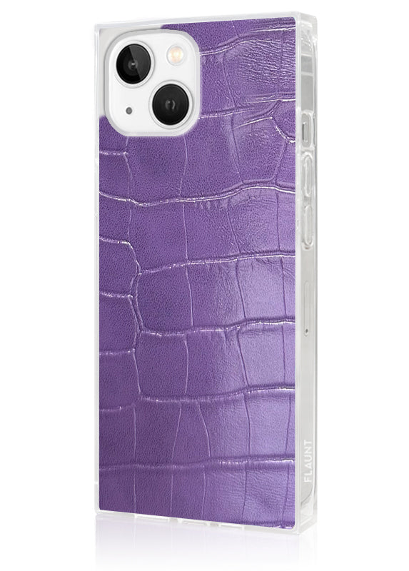 SQUARE® Purple Crocodile Faux Leather iPhone Case