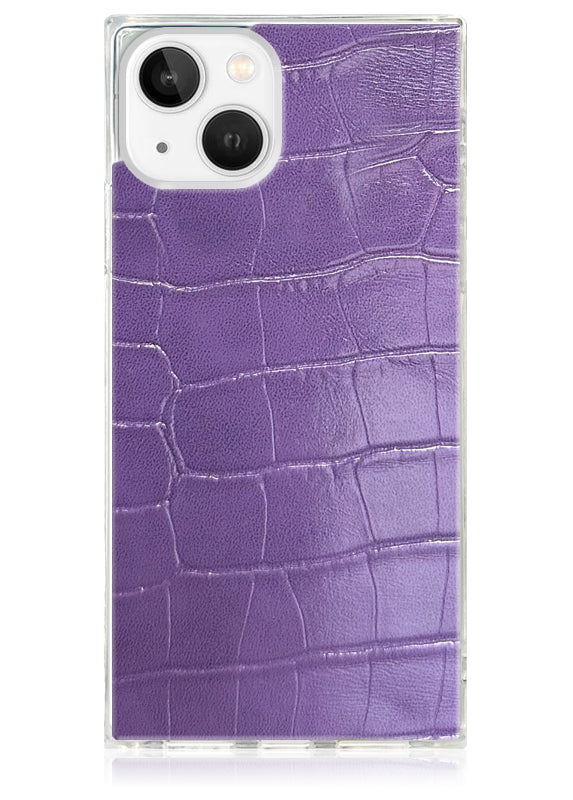 SQUARE® Purple Crocodile Faux Leather iPhone Case