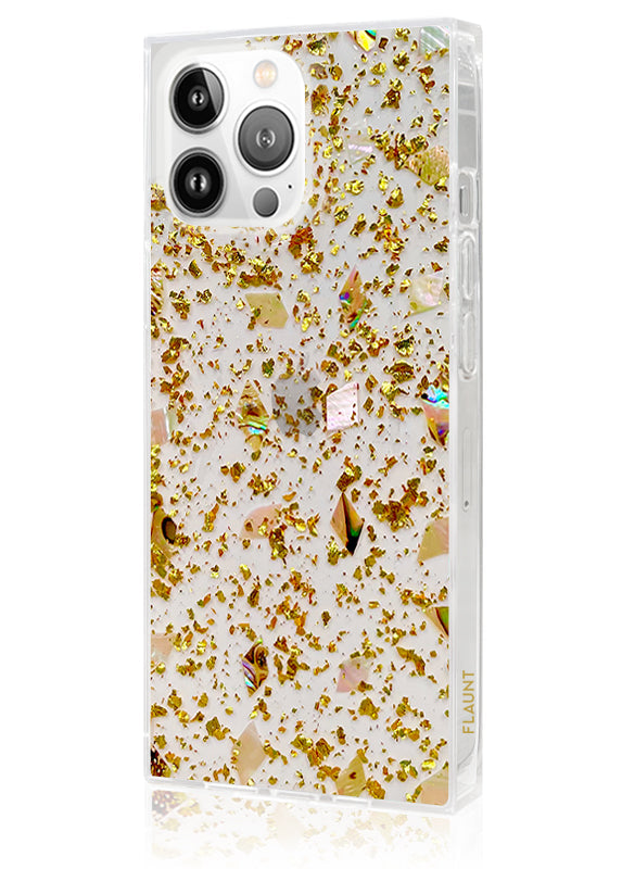 SQUARE® Shell and Gold Flake iPhone Case