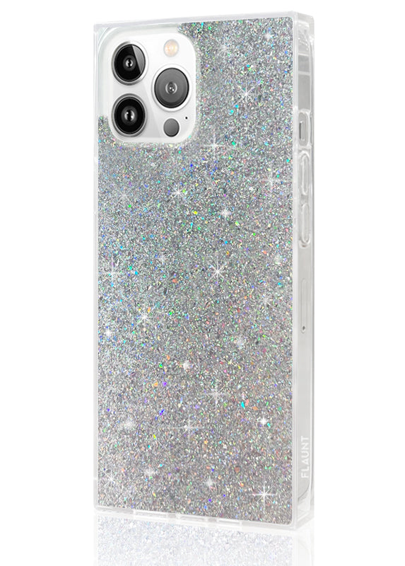 SQUARE® Silver Glitter iPhone Case