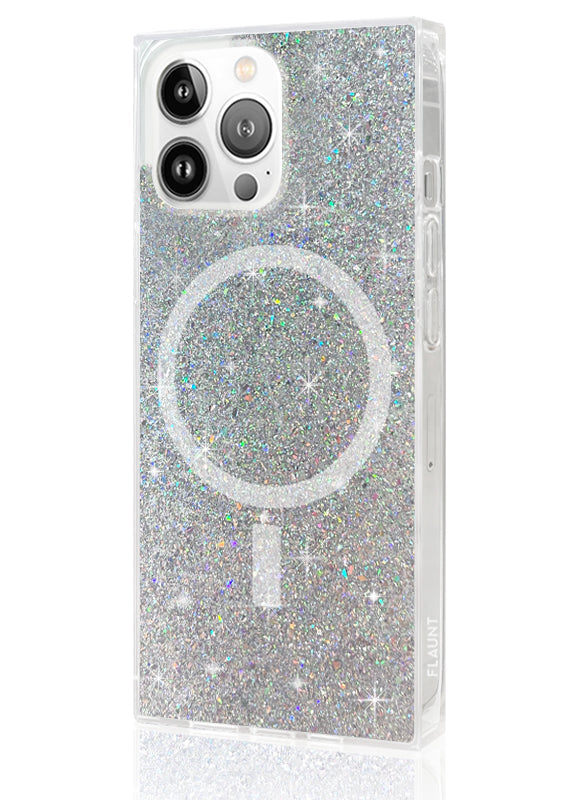 SQUARE® Silver Glitter iPhone Case