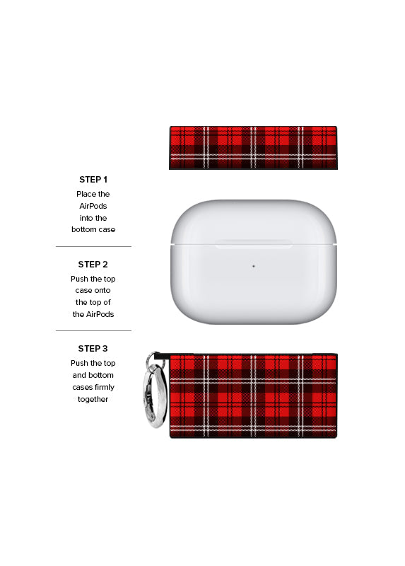 SQUARE® Red Plaid AirPods Case