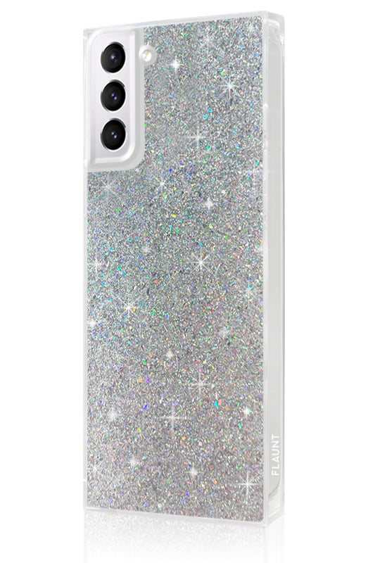 SQUARE® Silver Glitter Galaxy Case