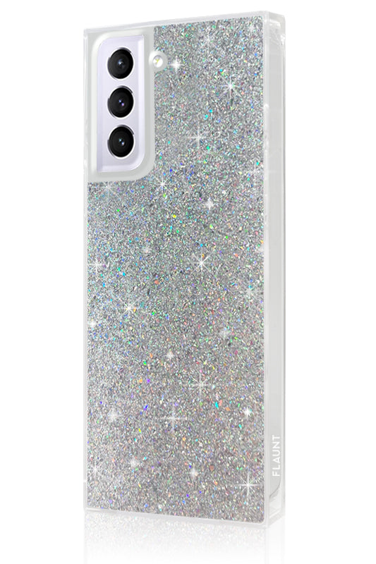 SQUARE® Silver Glitter Galaxy Case