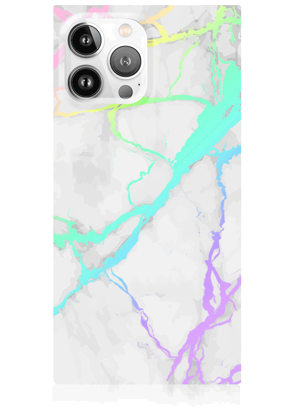 SQUARE® Holographic Marble iPhone Case