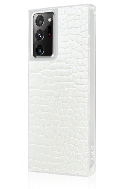 SQUARE® White Crocodile Faux Leather Galaxy Case