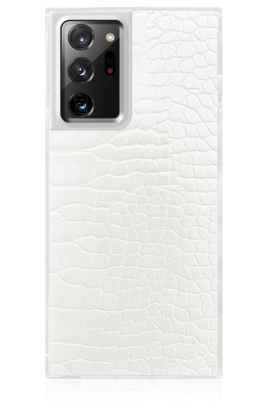 SQUARE® White Crocodile Faux Leather Galaxy Case