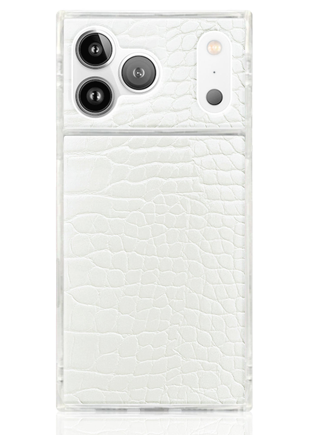 SQUARE® White Crocodile Faux Leather iPhone Case
