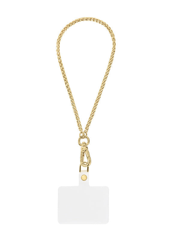 Gold Wheat Braid Chain Phone Charm