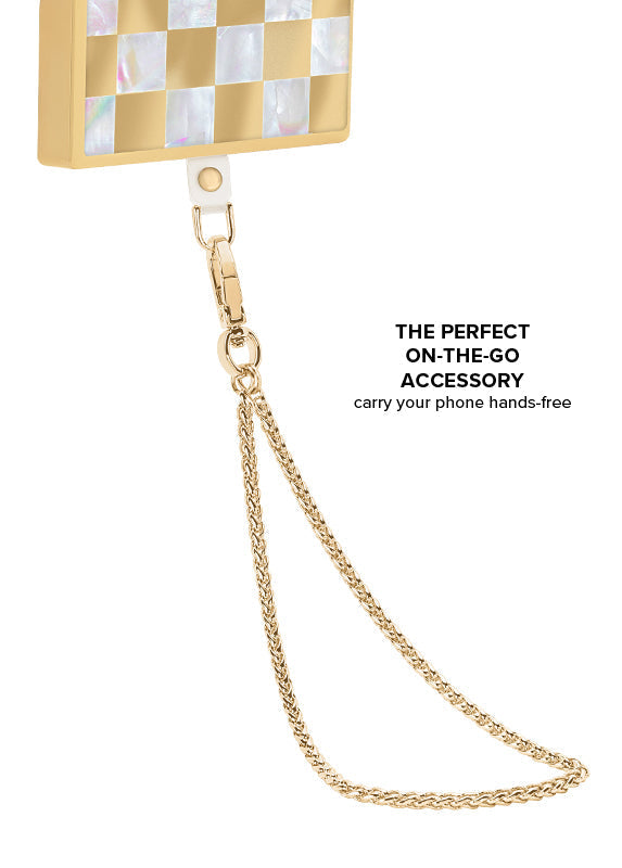 Gold Wheat Braid Chain Phone Charm