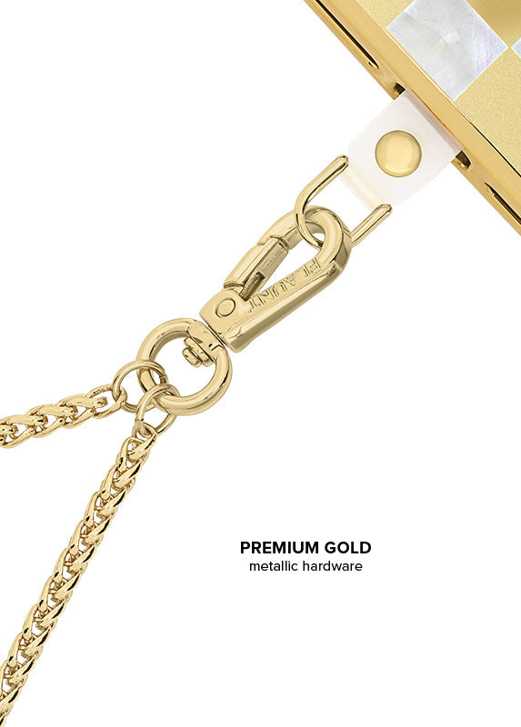 Gold Wheat Braid Chain Phone Charm
